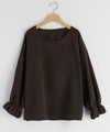 Casual Round Neck Long Sleeve Top