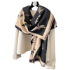 Artificial Cashmere Scarf Dragonfly Printed Soft Breathable High Sense Warm Shawl