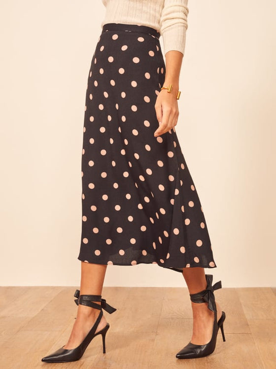 Summer Fashion All-Match Slim High Waist Slim Polka Dot Print Skirt