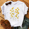 Women T-shirt Art And Plant Series Printing