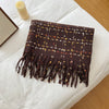 Black Plaid Artificial Cashmere Scarf Women