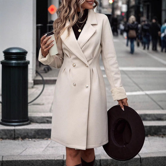 Waist Trimming Coat Women's Over-the-knee High-grade Temperament Mid-length Woolen