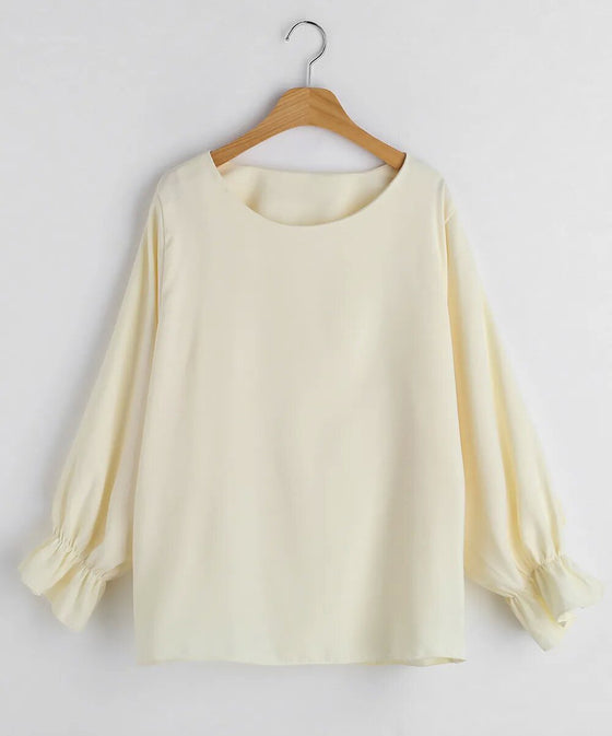 Casual Round Neck Long Sleeve Top