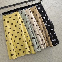  The New Polka Dot Skirt Mid-Length High-Waisted Thin A-Line Skirt