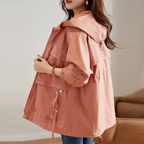 Women's Mid-length Western Style Youthful-looking Trench Coat