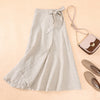 Lace Up Cotton And Linen Women's Skirt