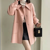 Medium Heart Buckle Slim Fit Woolen Coat Younger Peter Pan Collar Children