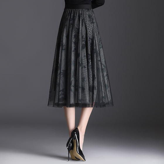 Elegant Flowy mid-length Pleated Skirt