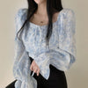 Women's Fashionable Floral Chiffon Shirt