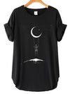 Moon Print Short Sleeve T-Shirt