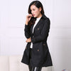 Commuter Casual Lace Up Double-breasted Mid-length Trench Coat