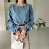 Casual Round Neck Long Sleeve Top