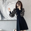 French High-end Early Autumn Black Knitted Dress