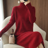 Half-high Neck Mid-length Knitted Bottom Dress