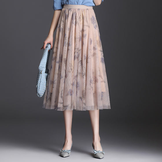 Elegant Flowy mid-length Pleated Skirt