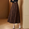 Woolen Jacquard High Waist Swing Dress Thickened Midi Skirt Umbrella Skirt