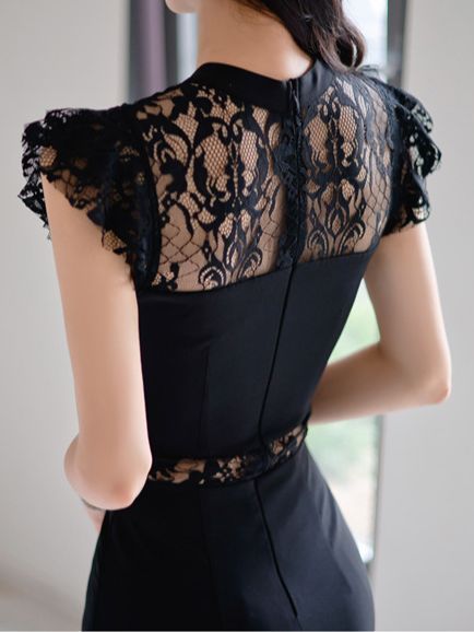 Hollow Lace Fashion Hip Professional Dress