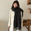 Black Plaid Artificial Cashmere Scarf Women