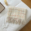 Black Plaid Artificial Cashmere Scarf Women