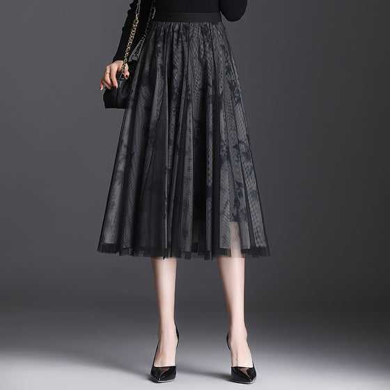 Elegant Flowy mid-length Pleated Skirt