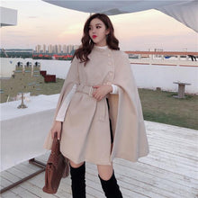  French Socialite Temperament Cape Shawl Woolen Coat