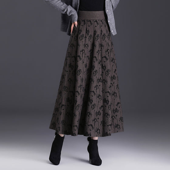 High Waist A- Line Large Hem Midi Dress