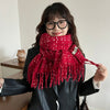 Black Plaid Artificial Cashmere Scarf Women