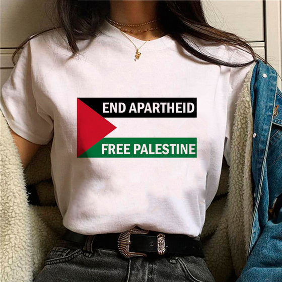 Palestine T-shirts Women Comic Japanese Tshirt Female Funny