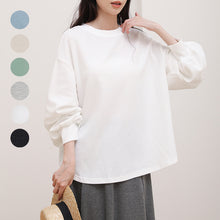  Long loose sleeves basic blouse