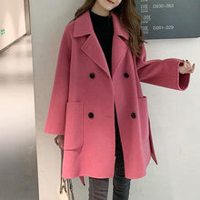  Winter Women's Korean-style Hepburn-style Loose Mid-length Faux Wool Coat