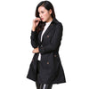 Commuter Casual Lace Up Double-breasted Mid-length Trench Coat