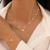 Double-layer Stacked Bag Round Beads Love Pearl Bracelet Necklace Jewelry Set