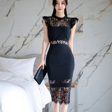  Hollow Lace Fashion Hip Professional Dress