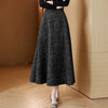 Woolen Jacquard High Waist Swing Dress Thickened Midi Skirt Umbrella Skirt