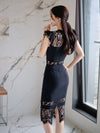 Hollow Lace Fashion Hip Professional Dress
