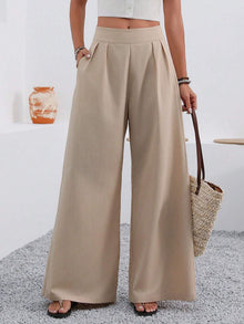  Women's Pocket High Waist Wide Leg Pants